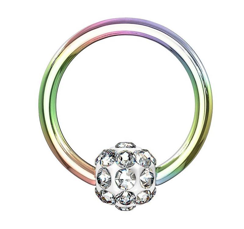 Taffstyle Nasenpiercing Tragus Ohr Piercing Klemmring Ferido Kristall Kuge, Ring Septum Helix Nase Lippe Brust Intim Nasenring Ferido Kristall von Taffstyle