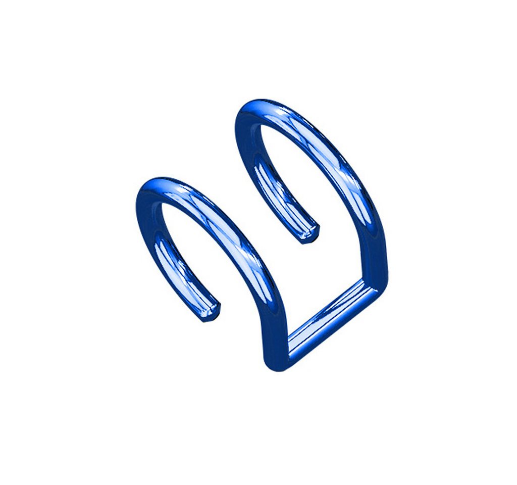 Taffstyle Ohrklemme Doppel Ear Cuff Fake Piercing Ohrklemme Cartilage Knorpel Blau (Piercing Hoop Ring Clip On Schmuck), Piercing Ohrringe Ohrklemme Ear Cuff Ohrmanschette Fake Ohr von Taffstyle