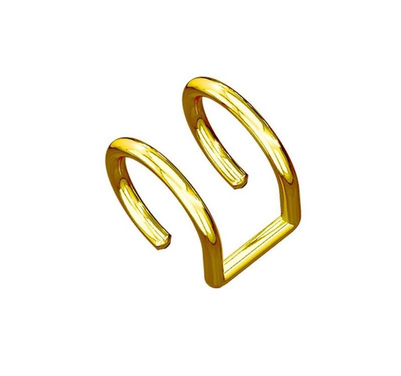 Taffstyle Ohrklemme Doppel Ear Cuff Fake Piercing Ohrklemme Cartilage Knorpel Gold (Piercing Hoop Ring Clip On Schmuck), Piercing Ohrringe Ohrklemme Ear Cuff Ohrmanschette Fake Ohr von Taffstyle