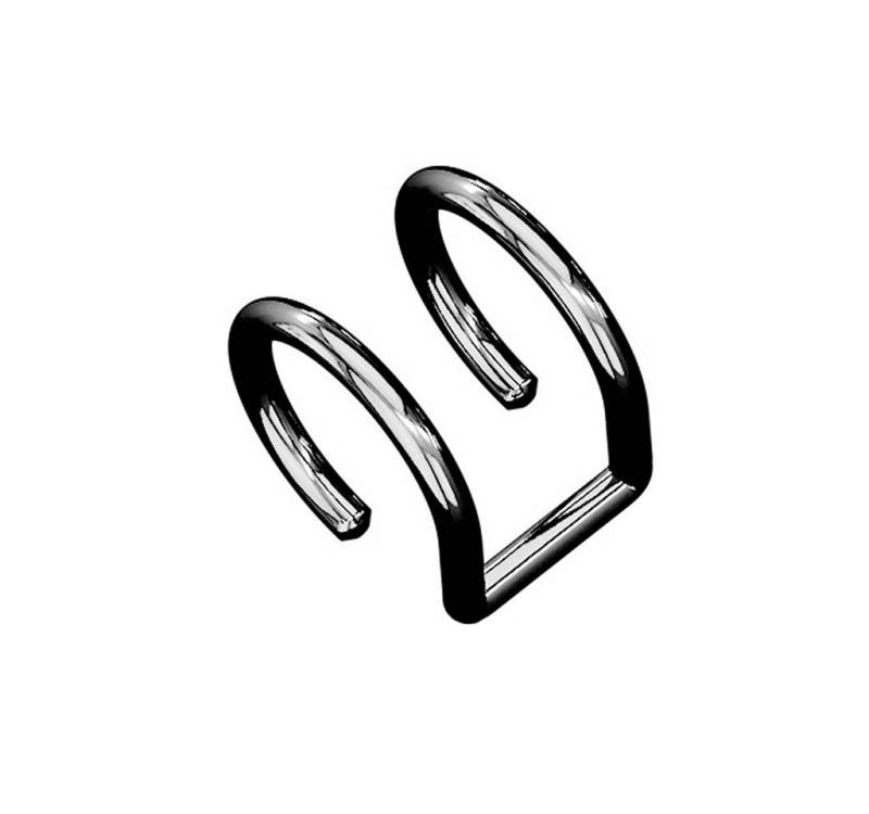 Taffstyle Ohrklemme Doppel Ear Cuff Fake Piercing Ohrklemme Cartilage Knorpel Schwarz (Piercing Hoop Ring Clip On Schmuck), Piercing Ohrringe Ohrklemme Ear Cuff Ohrmanschette Fake Ohr von Taffstyle