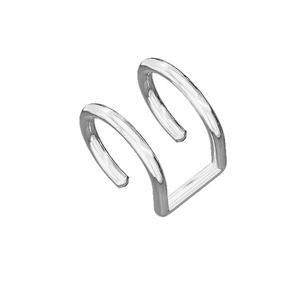 Taffstyle Ohrklemme Doppel Ear Cuff Fake Piercing Ohrklemme Cartilage Knorpel Silber (Piercing Hoop Ring Clip On Schmuck), Piercing Ohrringe Ohrklemme Ear Cuff Ohrmanschette Fake Ohr von Taffstyle