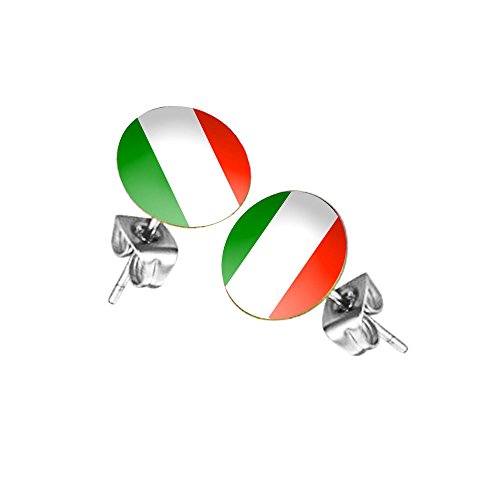 Taffstyle Ohrstecker Ohrringe Fahne Fussball EM WM Länderflagge Fanartikel Land Flagge Schmuck Herren Damen Italien von Taffstyle