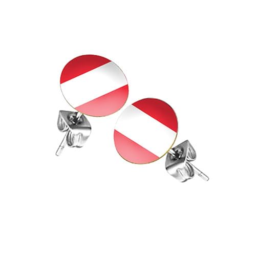 Taffstyle Ohrstecker Ohrringe Fahne Fussball EM WM Länderflagge Fanartikel Land Flagge Schmuck Herren Damen Österreich von Taffstyle