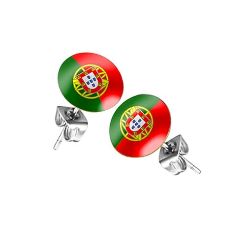 Taffstyle Ohrstecker Ohrringe Fahne Fussball EM WM Länderflagge Fanartikel Land Flagge Schmuck Herren Damen Portugal von Taffstyle