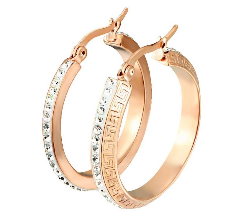 Taffstyle Paar Creolen Elegante stilvolle Damen Creolen Ohrringe Aztec Muster Rosegold 30mm (Weihnachten Valentinstag Muttertag), Ohrringe Creolen Frauen Damen Schmuck Geschenke zum Geburtstag von Taffstyle