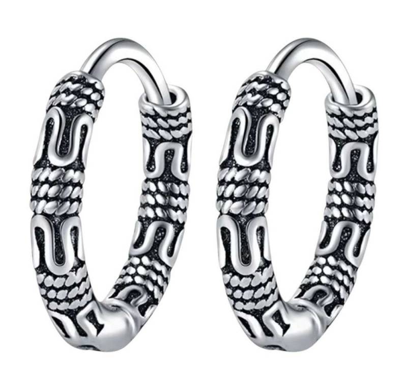 Taffstyle Paar Creolen Tribal Ohrringe Chirurgenstahl Unisex Creolen Biker Vintage Style 15mm (Markante Creolen im Tribal Vintage Design aus Chirurgenstahl – robust, rockig, edel) von Taffstyle