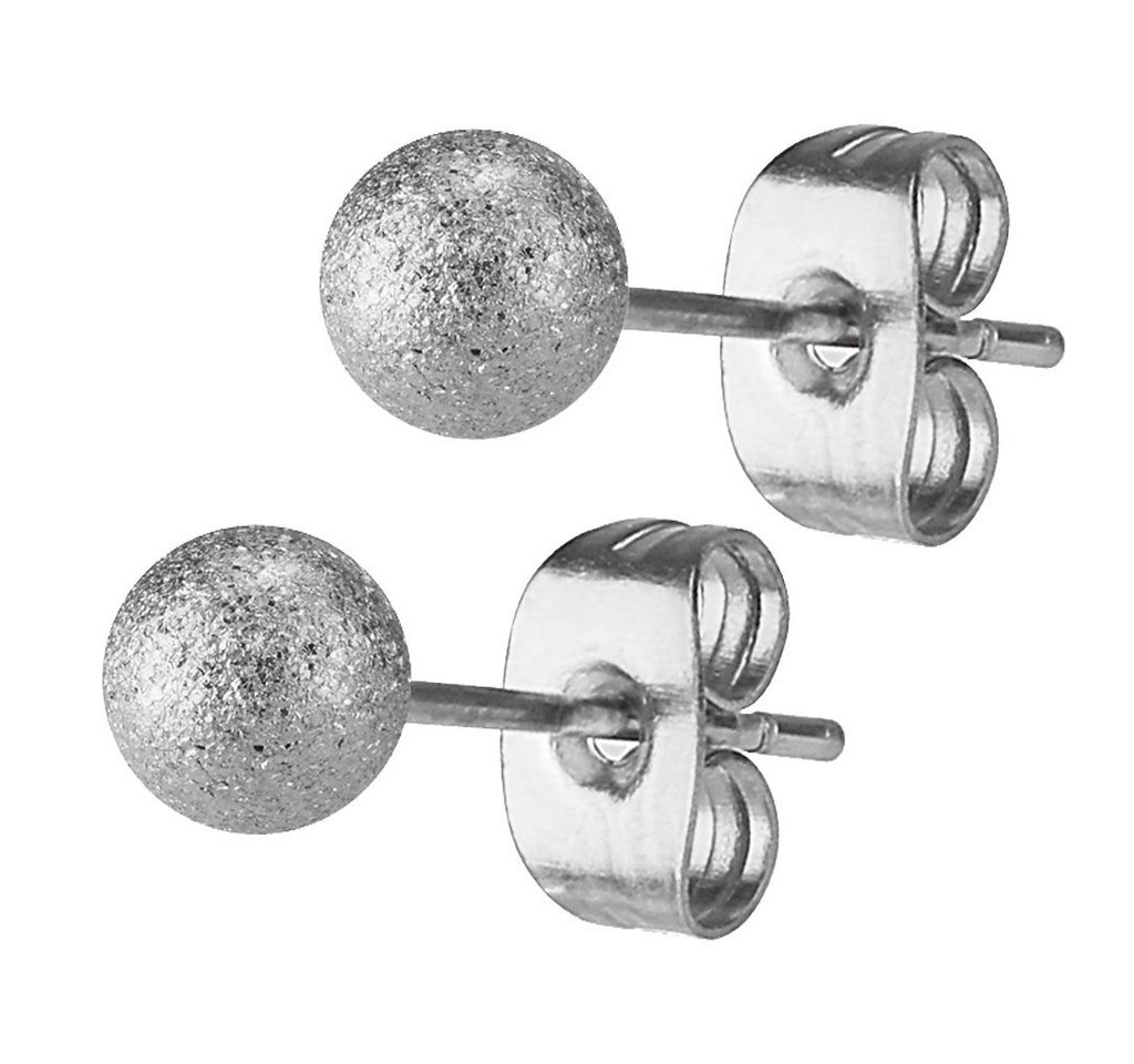 Taffstyle Paar Ohrstecker Damen Ohrringe Stecker Ohrstecker Edelstahl Kugel Glitzer Perlen Rund (Silber), Geschenke für Frauen Freundin zum Geburtstag Weihnachten Valentinstag von Taffstyle