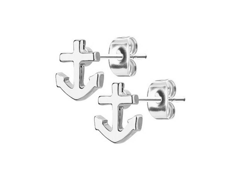 Taffstyle Paar Ohrstecker Damen Ohrstecker Edelstahl Ohrringe Anker Matt Geburstet Silber, Geschenke für Frauen Freundin zum Geburtstag Weihnachten Valentinstag von Taffstyle