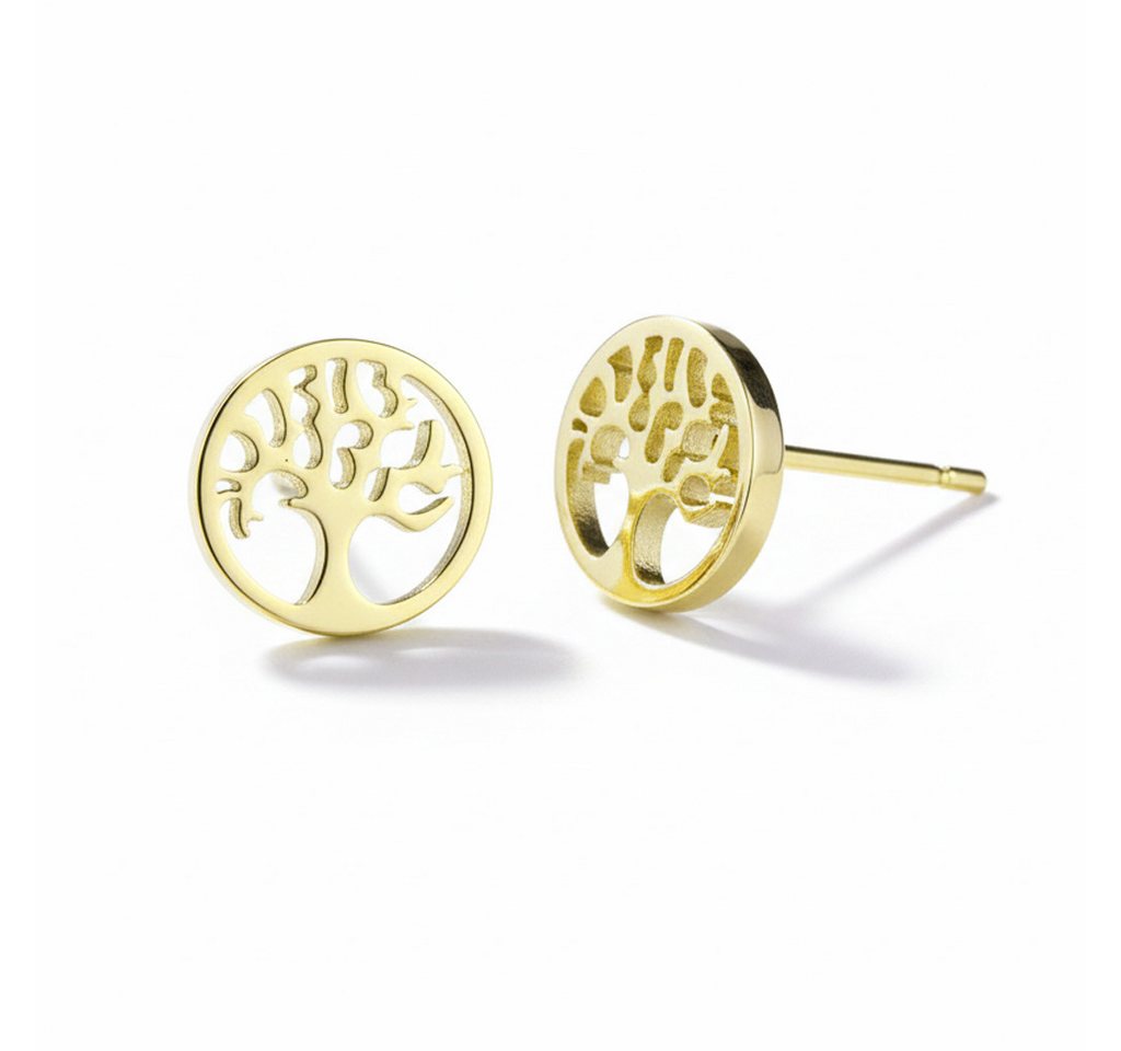 Taffstyle Paar Ohrstecker Lebensbaum Damen Ohrringe Chirurgenstahl symbolischer Schmuck (Baum-des-Lebens Ohrschmuck aus Edelstahl 316L in Silber Gold Roségold Schwarz), zu Kleid, Shirt, Jeans, Sneaker! Anlass Geburtstag Weihnachten von Taffstyle