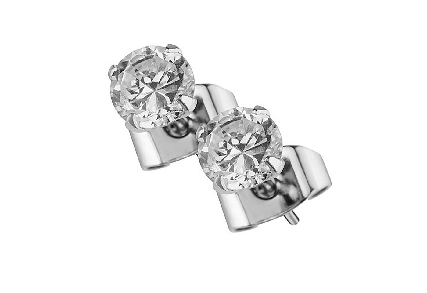 Taffstyle Paar Ohrstecker Ohrringe 925 Silber Solitär Ohrstecker mit Zirkonia Diamant Stein Rund (Clear), Geschenke für Frauen Freundin zum Geburtstag Weihnachten Valentinstag von Taffstyle