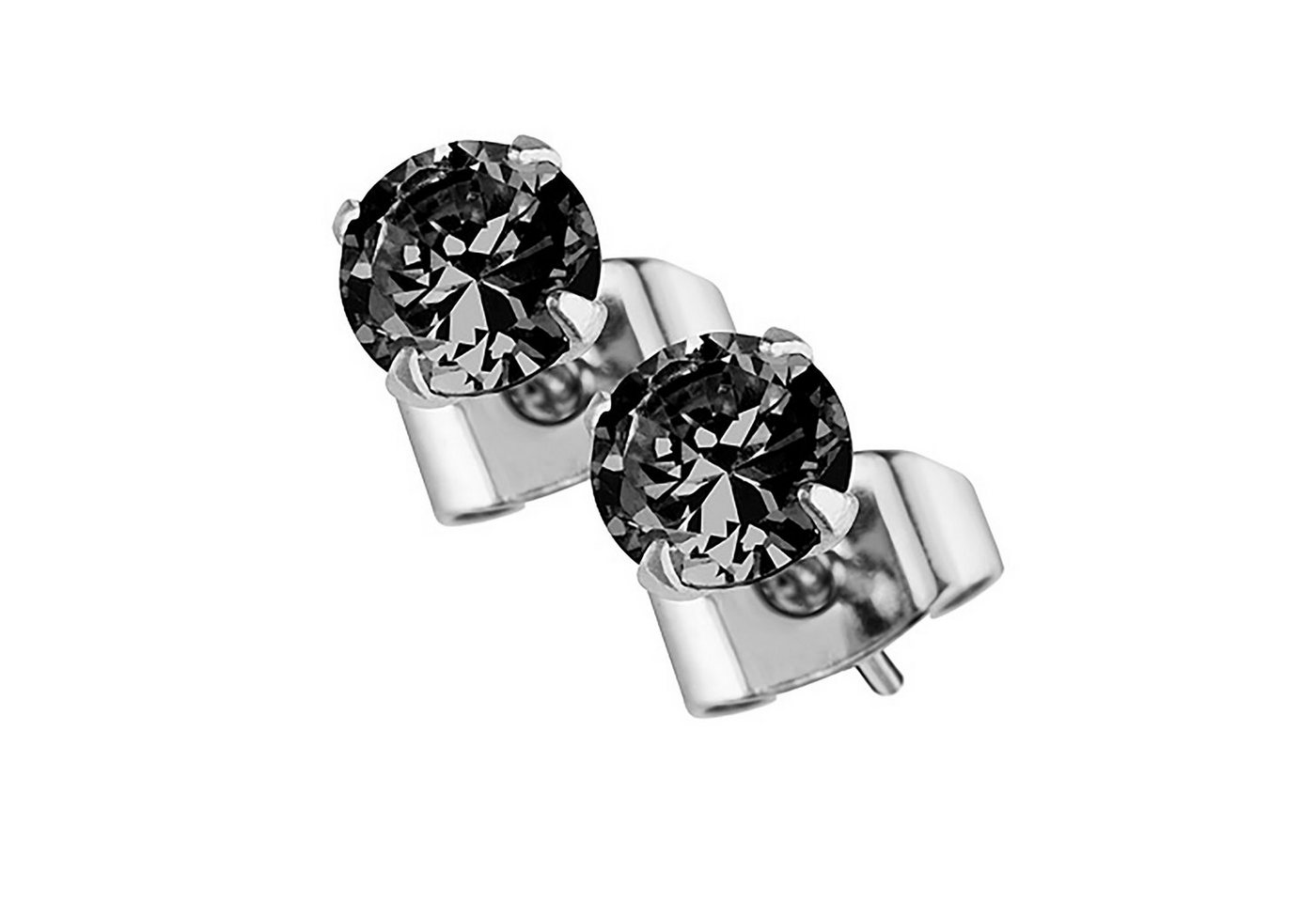 Taffstyle Paar Ohrstecker Ohrringe 925 Silber Solitär Ohrstecker mit Zirkonia Diamant Stein Rund (Schwarz), Geschenke für Frauen Freundin zum Geburtstag Weihnachten Valentinstag von Taffstyle