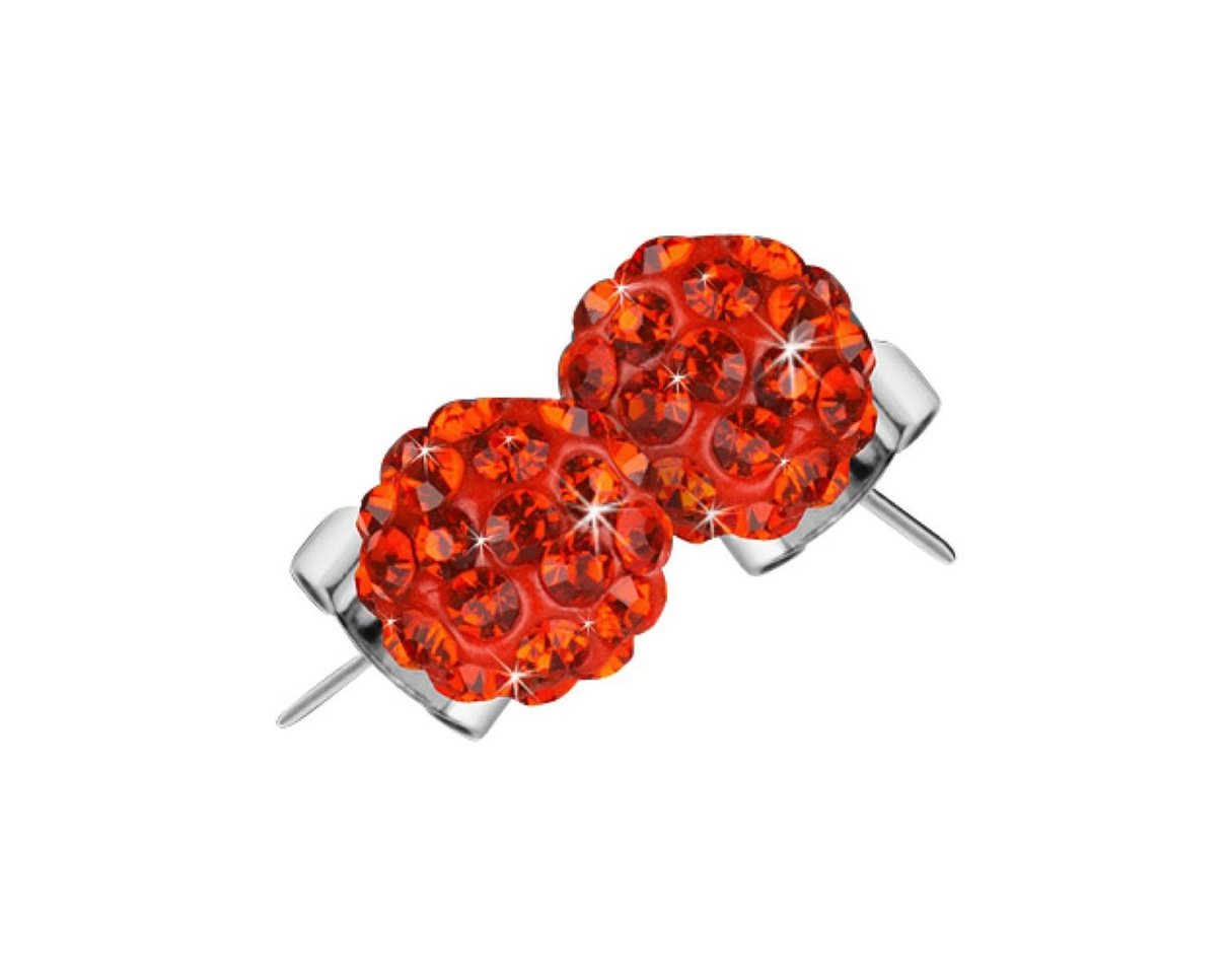 Taffstyle Paar Ohrstecker Ohrringe Perlenohrstecker Shamballa Glitzer Strass Kristall Perlen (Orange), Geschenke für Frauen Freundin zum Geburtstag Weihnachten Valentinstag von Taffstyle