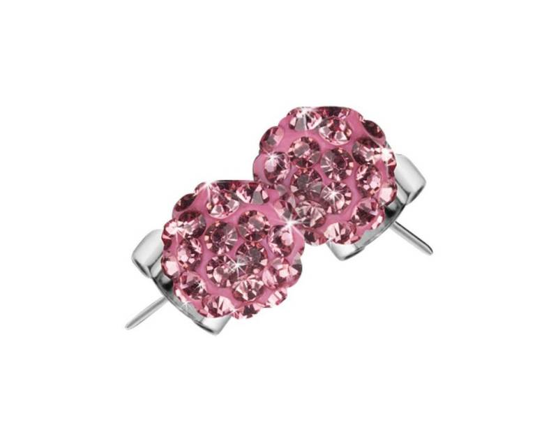 Taffstyle Paar Ohrstecker Ohrringe Perlenohrstecker Shamballa Glitzer Strass Kristall Perlen (Rosa), Geschenke für Frauen Freundin zum Geburtstag Weihnachten Valentinstag von Taffstyle