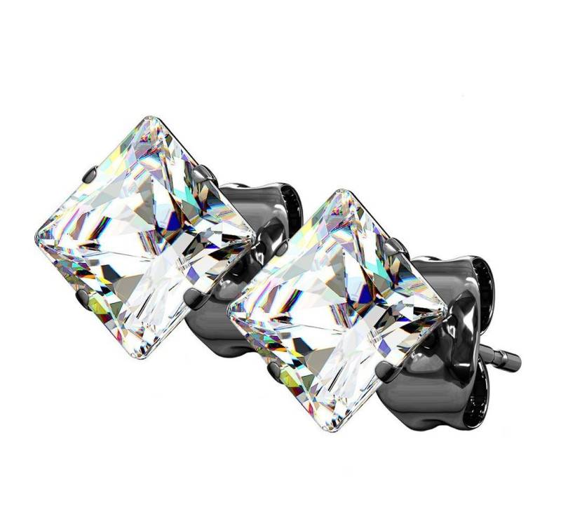 Taffstyle Paar Ohrstecker Ohrringe Stecker Ohrstecker Kristall Diamant Eckig quadratisch Form (Damen oder Herren), Geschenke für Frauen Freundin zum Geburtstag Weihnachten Valentinstag von Taffstyle