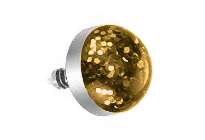 Taffstyle Piercing-Implantat Dermal Anchor Diver Aufsatzkugel mit Glitzer Kugel, Piercing Skin Anker Aufsatz Kugel Ball Flach Stecker mit Strass Perle von Taffstyle