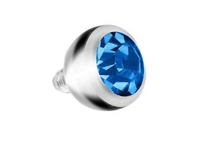 Taffstyle Piercing-Implantat Dermal Anchor Skin Diver Aufsatzkugel mit Kristall, Piercing Anker Aufsatz Kugel Ball Flach Stecker Strass Kristall Stein von Taffstyle