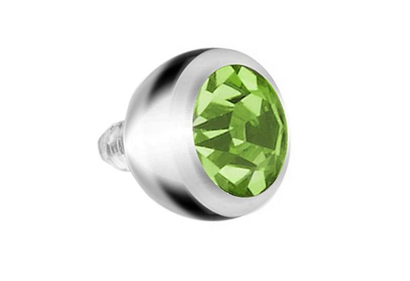 Taffstyle Piercing-Implantat Dermal Anchor Skin Diver Aufsatzkugel mit Kristall, Piercing Anker Aufsatz Kugel Ball Flach Stecker Strass Kristall Stein von Taffstyle
