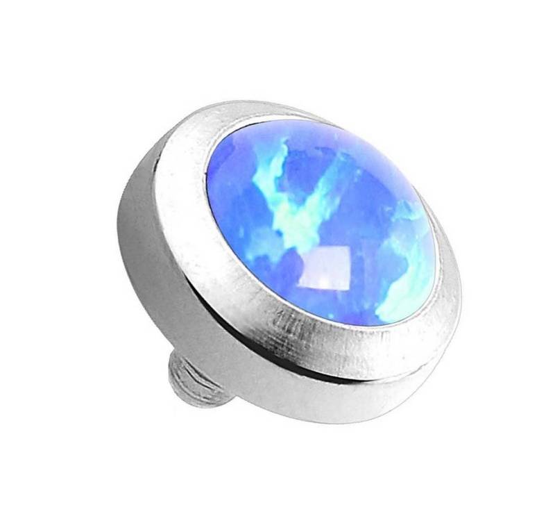 Taffstyle Piercing-Implantat Dermal Piercing Anker Aufsatz Kugel mit Opal Stein, Anchor Piercing Skin Diver Ball Flach Stecker Stein Kristall Perle von Taffstyle