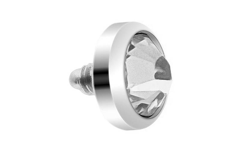 Taffstyle Piercing-Implantat Dermal Piercing Anker Kugel Strass Stein Kristall, Dermal Anchor Piercing Skin Diver Aufsatzkugel Ball Flach Stecker von Taffstyle