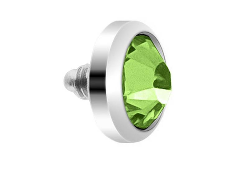 Taffstyle Piercing-Implantat Dermal Piercing Anker Kugel Strass Stein Kristall, Dermal Anchor Piercing Skin Diver Aufsatzkugel Ball Flach Stecker von Taffstyle