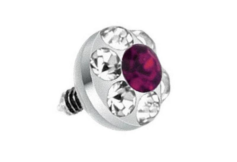 Taffstyle Piercing-Implantat Dermal Skin Diver Aufsatzkugel Strass Kristallen, Anchor Piercing Anker Aufsatz Kugel Ball Flach Stecker Steinen von Taffstyle