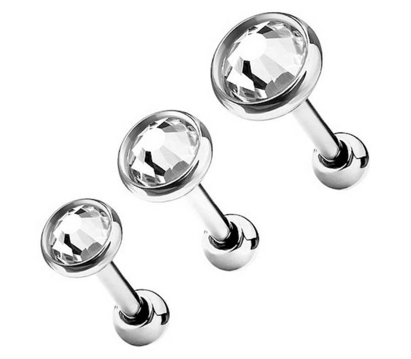 Taffstyle Piercing-Set Barbell Piercing Kristall Tragus Helix Cartilage, Barbell Piercing Kristall Ohr Tragus Helix Cartilage Stecker Stab von Taffstyle