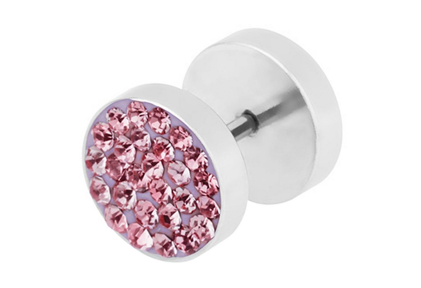 Taffstyle Piercing-Set Fake Piercing Ohr Plug mit Zirkonia, Runde Ohrring Fake Ohr Flesh Tunnel Ohrpiercing Platte Strass Kristall von Taffstyle