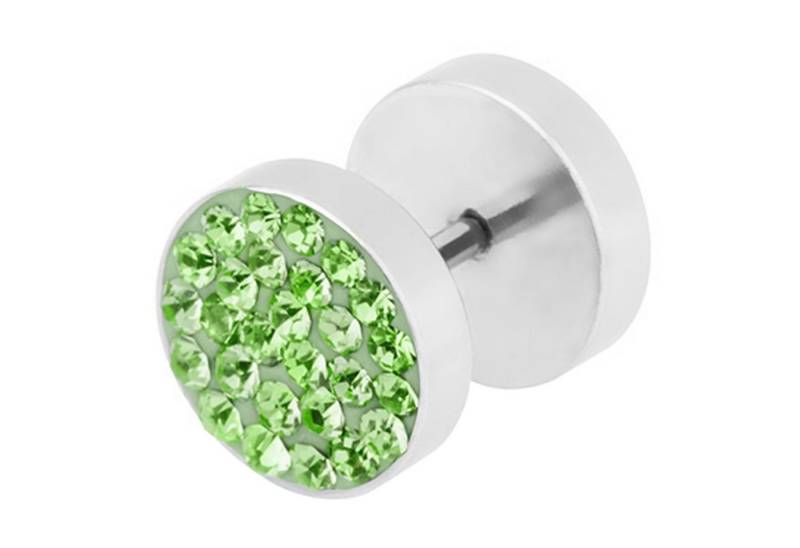 Taffstyle Piercing-Set Fake Piercing Ohr Plug mit Zirkonia, Runde Ohrring Fake Ohr Flesh Tunnel Ohrpiercing Platte Strass Kristall von Taffstyle
