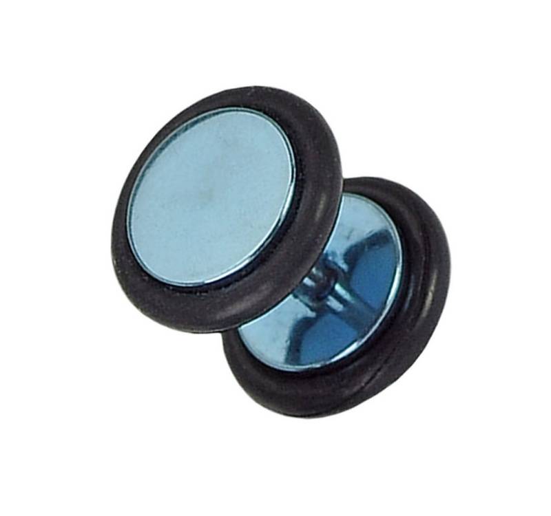 Taffstyle Piercing-Set Fake Plug Piercing Hantel poliert mit schwarzen Gummiringen Hellblau (Fake Ohrpiercing Ohr Ear Flesh Tunnel Plug Piercing), Fake Ohrpiercing Ohr Ear Flesh Tunnel Plug Piercing von Taffstyle