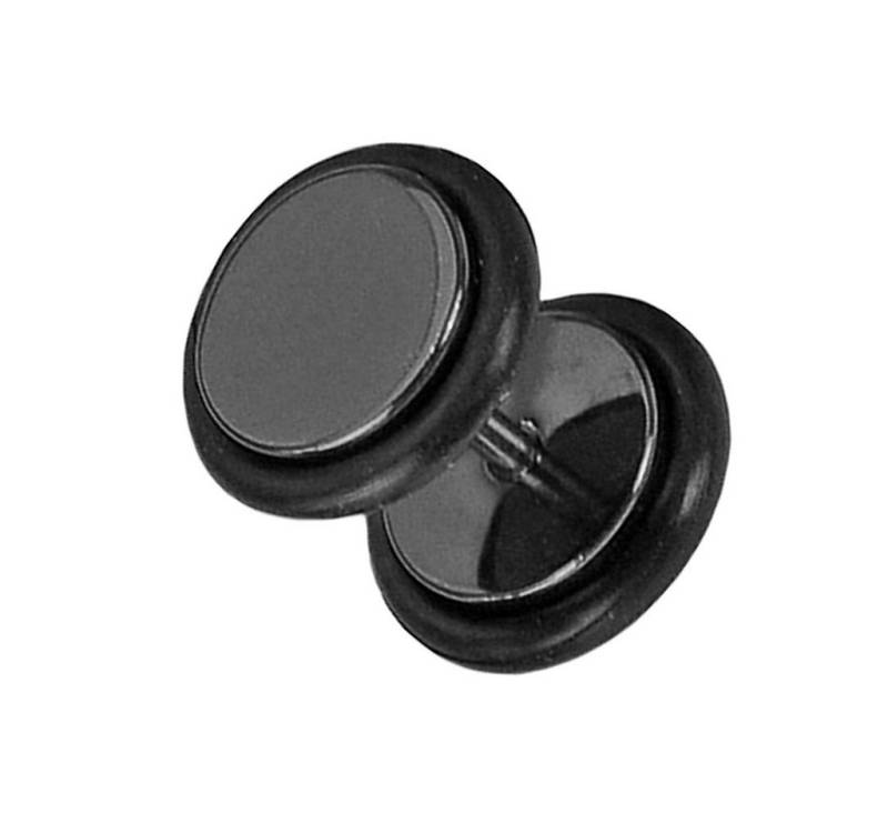 Taffstyle Piercing-Set Fake Plug Piercing Hantel poliert mit schwarzen Gummiringen schwarz (Fake Ohrpiercing Ohr Ear Flesh Tunnel Plug Piercing), Fake Ohrpiercing Ohr Ear Flesh Tunnel Plug Piercing von Taffstyle