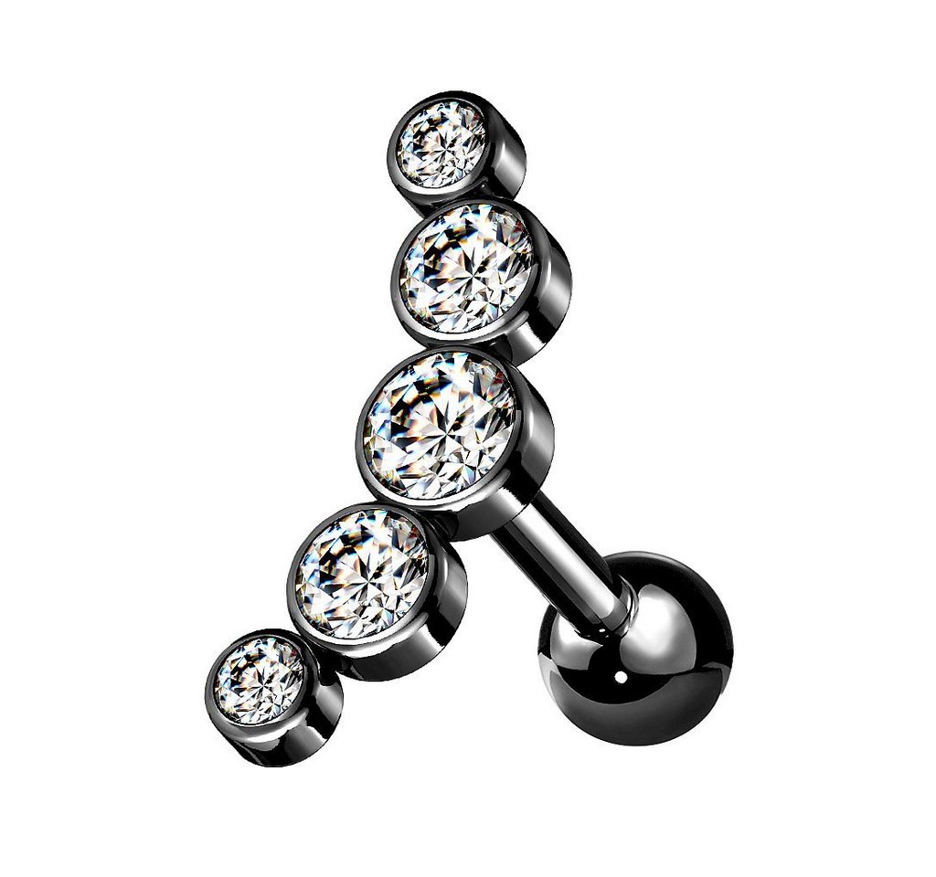 Taffstyle Piercing-Set Helix Ohr Knorpel Piercing Multi Kristall Bogen, Stecker Glitzer Steinen Ohr Cartilage Tragus Ohrpiercing Barbell Kugel von Taffstyle