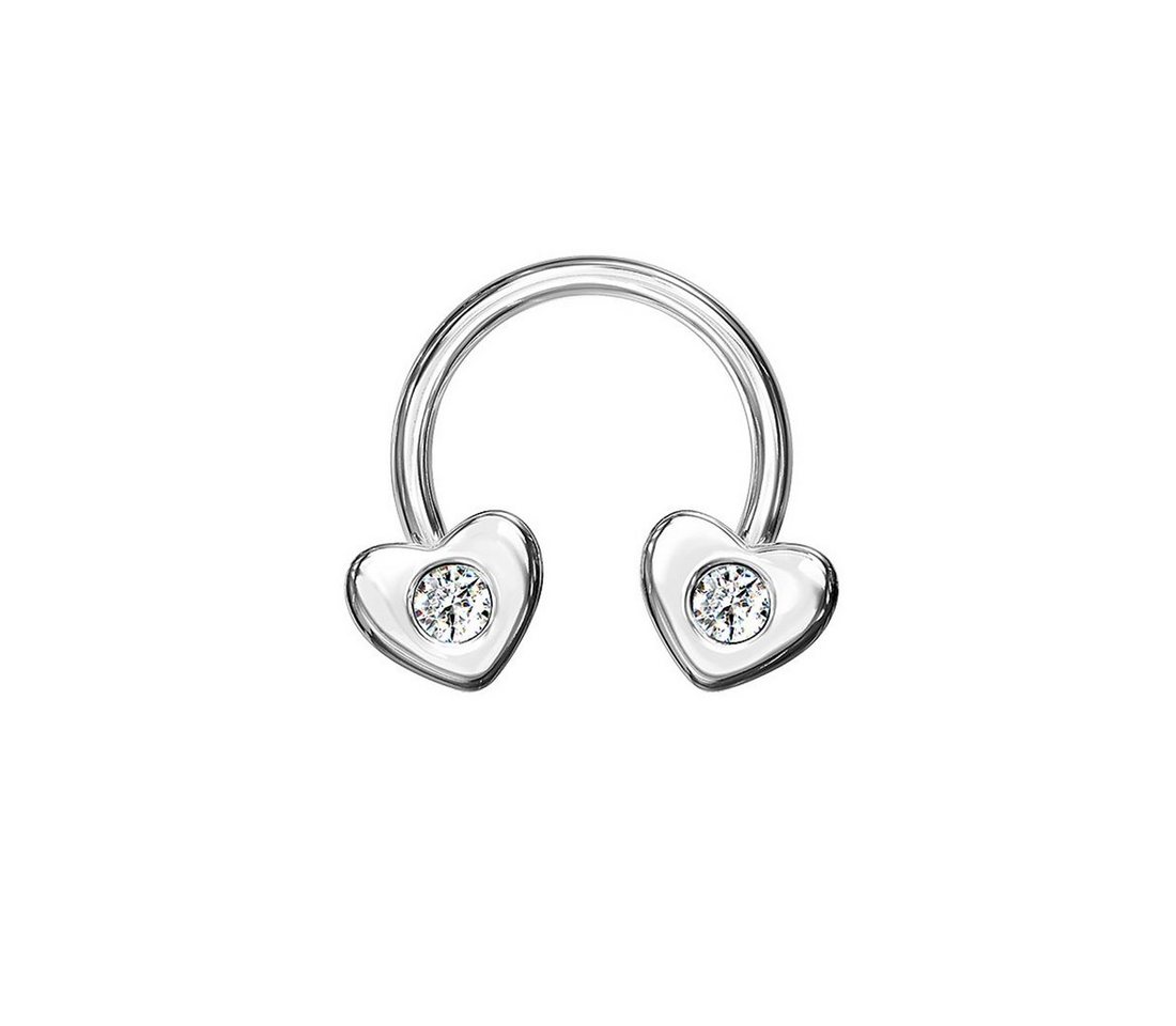 Taffstyle Piercing-Set Lippen Ohr Piercing Hufeisen Kristall Herzen, Glitzer Kugel Nasen Horseshoe Tragus Helix Labret Septum Nasenpiercing von Taffstyle
