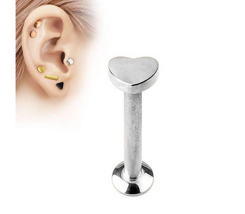 Taffstyle Piercing-Set Modernes Madonna Dreieck Viereck Kreis Stern Herz, Piercing Tragus Helix Ohr Cartilage Stab Labret Stecker Monroe Lippe von Taffstyle