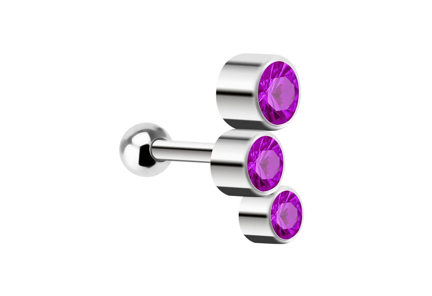 Taffstyle Piercing-Set Ohr Tragus Knorpel Helix Triple Kristall Kugeln, Piercing Stecker Glitzer Ohr Cartilage Ohrpiercing Barbell Stab von Taffstyle