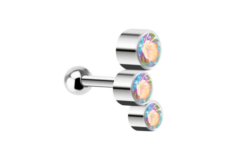 Taffstyle Piercing-Set Ohr Tragus Knorpel Helix Triple Kristall Kugeln, Piercing Stecker Glitzer Ohr Cartilage Ohrpiercing Barbell Stab von Taffstyle