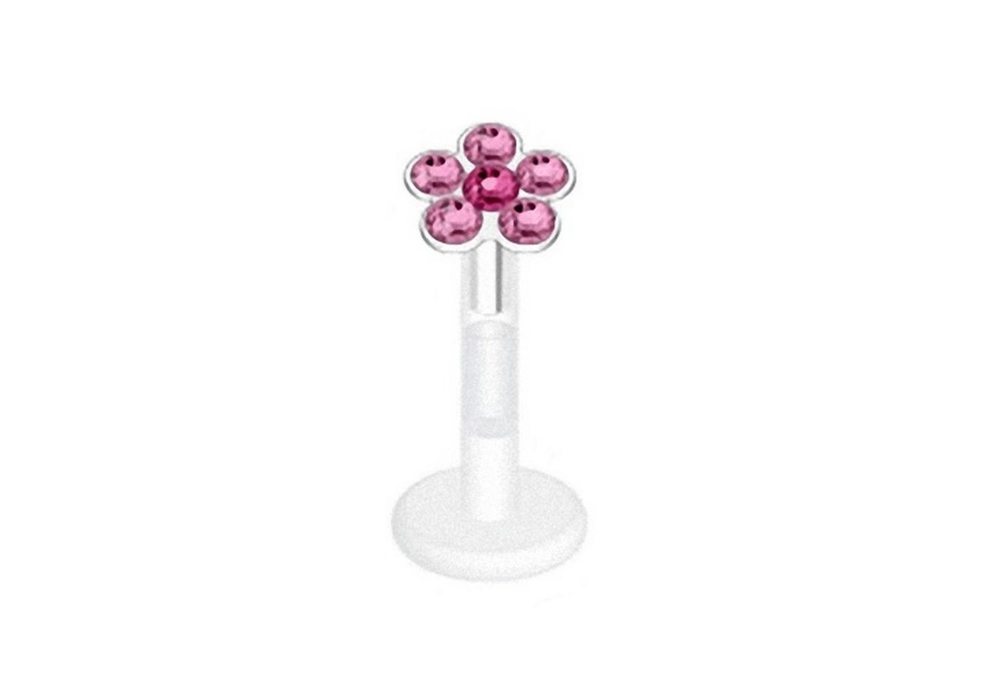 Taffstyle Piercing-Set Piercing Bioflex Monroe Multi Kristall Blume 8mm, Lippenpiercing Lippe Schmuck Bioflex Monroe Multi Kristall Blume 8mm von Taffstyle