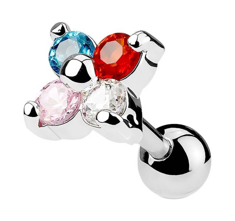 Taffstyle Piercing-Set Piercing Cartilage Barbell Stecker Kristall Blume, Ohr Chirurgenstahl Helix Tragus Ohrpiercing Cartilage Barbell Stecker von Taffstyle