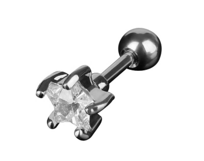 Taffstyle Piercing-Set Piercing Cartilage Barbell Stecker Kristall Stern, Ohr Chirurgenstahl Helix Tragus Ohrpiercing Cartilage Barbell Stecker von Taffstyle