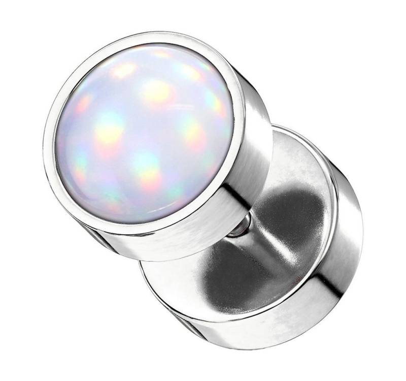 Taffstyle Piercing-Set Piercing Hantel Ohrstecker glänzenden Epoxy Stein, Runde Ohrringe Ohrstecker Fake Plug Flesh Tunnel Platte Stecker Hantel von Taffstyle