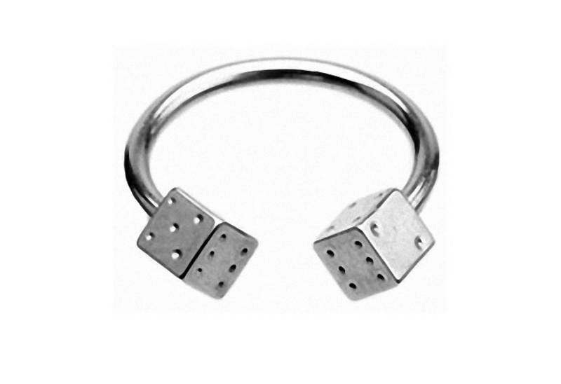 Taffstyle Piercing-Set Piercing Hufeisen Edelstahl mit Würfel, Piercing Körperschmuck Schmuck von Taffstyle