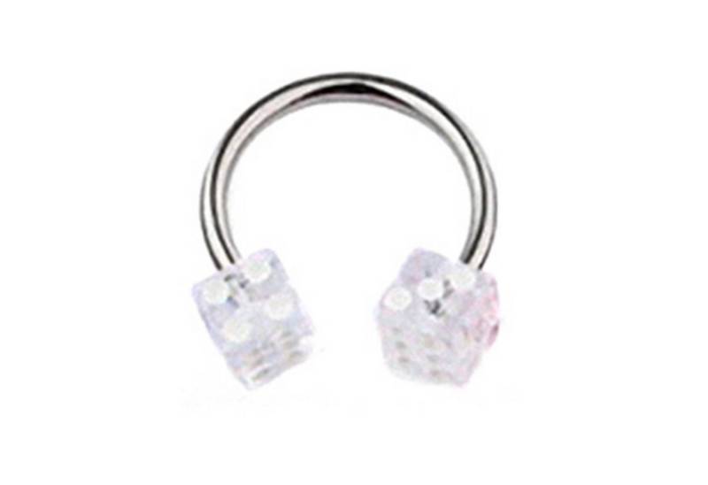 Taffstyle Piercing-Set Piercing Hufeisen Multi Color UV Würfel, Lippenpiercing Lippe Schmuck Piercing Hufeisen Multi Color UV Würfel von Taffstyle