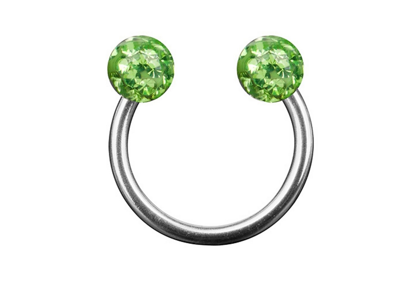 Taffstyle Piercing-Set Piercing Hufeisen Multi Ferido Doppel mit Kristall, Lippenpiercing Lippe Schmuck Multi Ferido Doppel mit Kristall Kugeln von Taffstyle