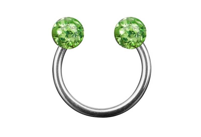 Taffstyle Piercing-Set Piercing Hufeisen Multi Ferido Doppel mit Kristall, Lippenpiercing Lippe Schmuck Multi Ferido Doppel mit Kristall Kugeln von Taffstyle