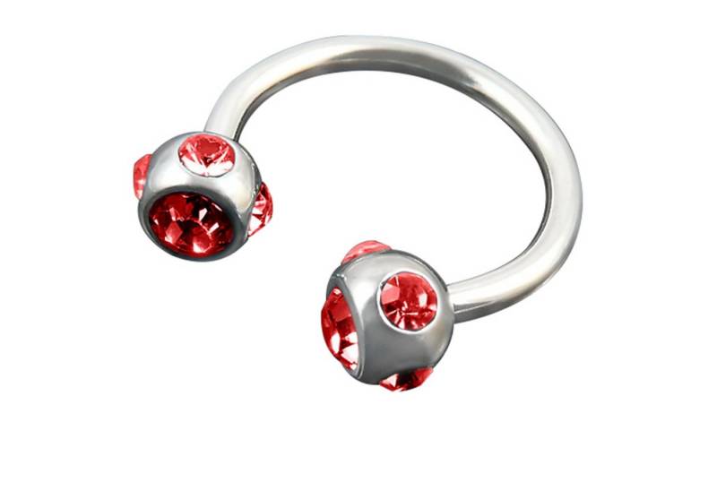 Taffstyle Piercing-Set Piercing Hufeisen Multi Kristall Kugeln, Lippenpiercing Lippe Schmuck Piercing Hufeisen Multi Kristall Kugeln von Taffstyle