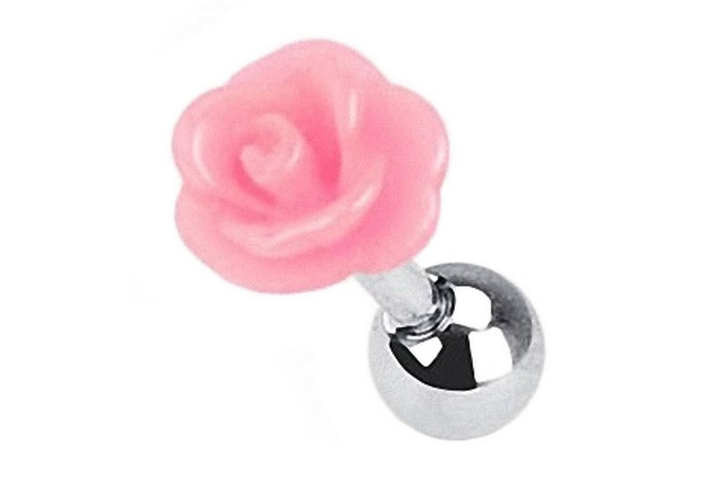 Taffstyle Piercing-Set Piercing Ohr Helix Tragus Chirurgenstahl Rose, Ohrpiercing Cartilage Stab Barbell Knorpel Stecker Blume Rose Kugel von Taffstyle