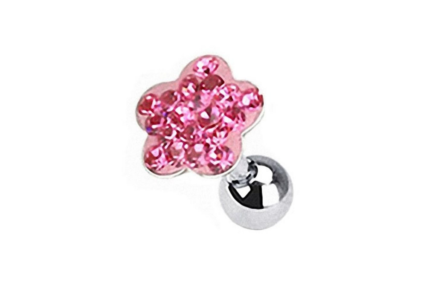 Taffstyle Piercing-Set Piercing Ohr Helix Tragus Kristall Blume, Piercing Kristall Ohrpiercing Cartilage Stab Barbell Stecker Strass von Taffstyle