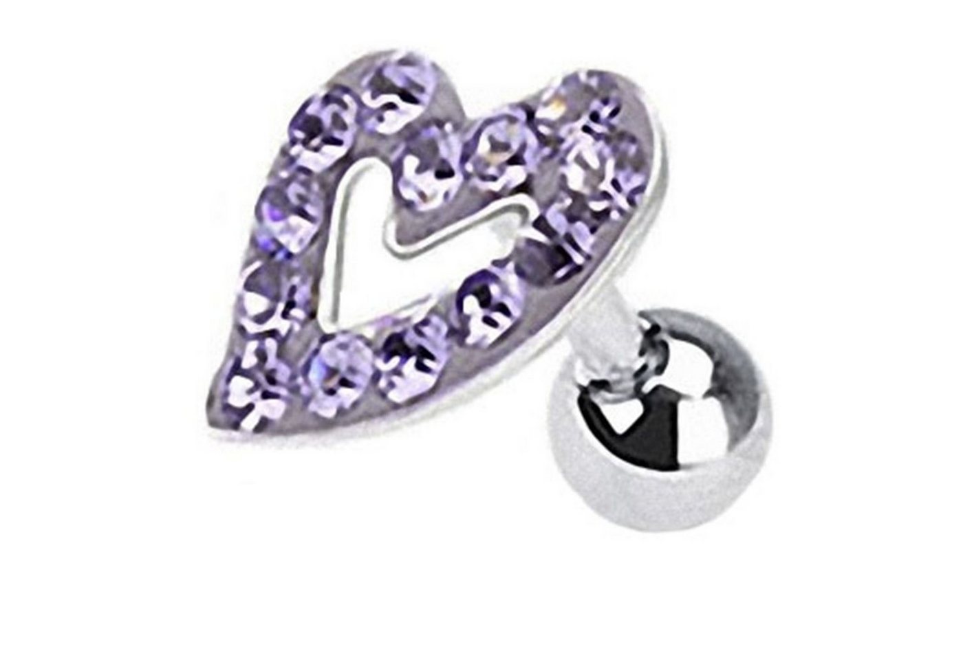 Taffstyle Piercing-Set Piercing Ohr Helix Tragus Kristall Herz, Chirurgenstahl Ohrpiercing Cartilage Stab Barbell Stecker Strass Kugel von Taffstyle