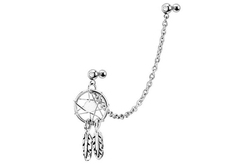Taffstyle Piercing-Set Piercing Ohr Helix Tragus Kristall Traumfänger, Ohr Chirurgenstahl Helix Ohrpiercing Cartilage Stab Barbell Anhänger von Taffstyle