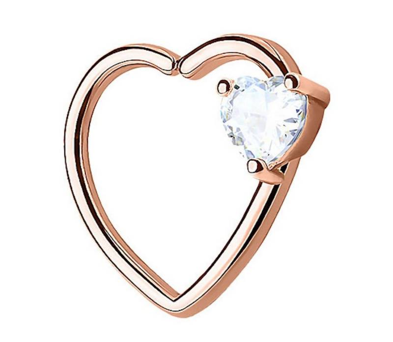 Taffstyle Piercing-Set Piercing Ring Herz Kristall Stein Tragus, Continuous Piercing Ring Herz Helix Ohr Cartilage Knorpel Ohrpiercing von Taffstyle