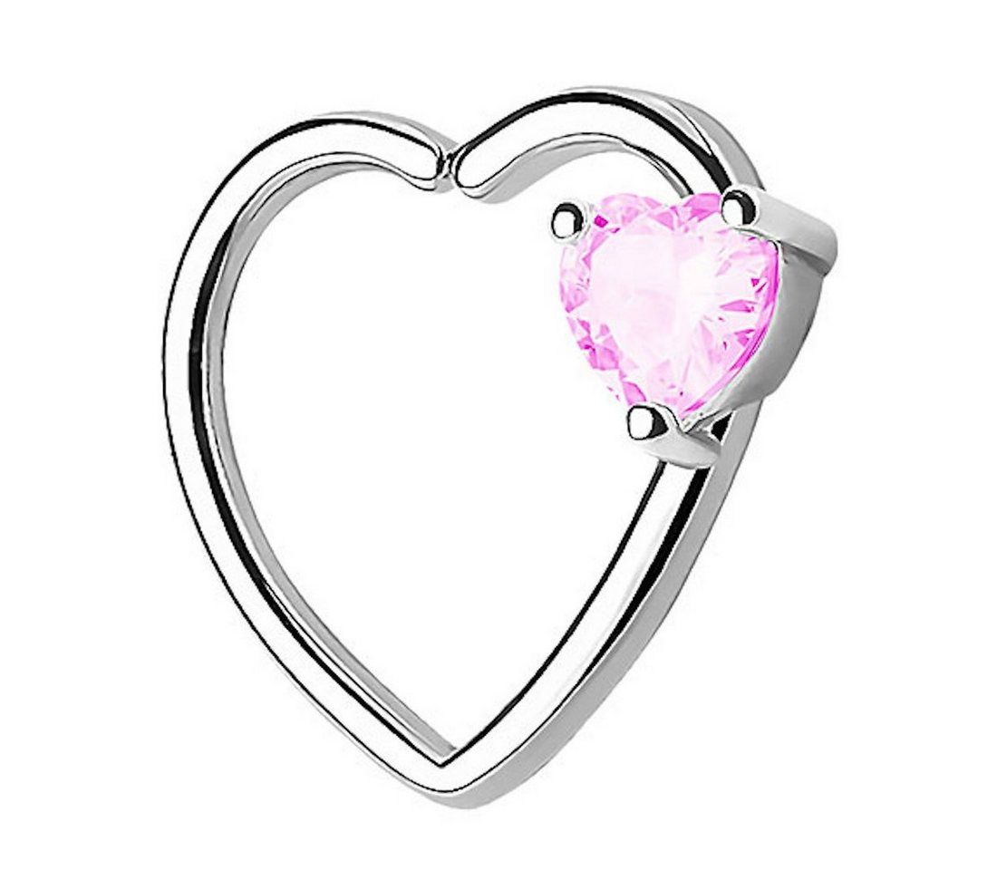 Taffstyle Piercing-Set Piercing Ring Herz Kristall Stein Tragus, Continuous Piercing Ring Herz Helix Ohr Cartilage Knorpel Ohrpiercing von Taffstyle